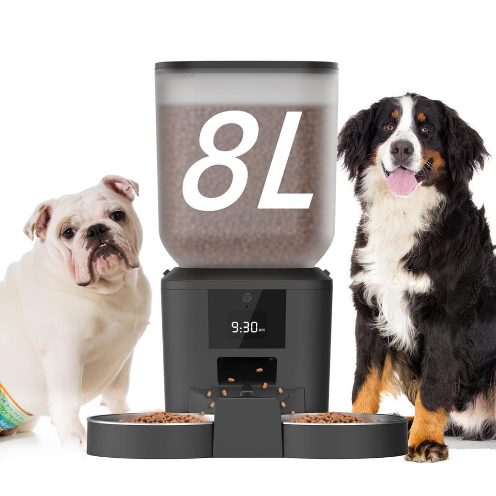 Alimentador automático para cães - 8L/34 xícaras de grande capacidade e alimentador automático para gatos com wifi