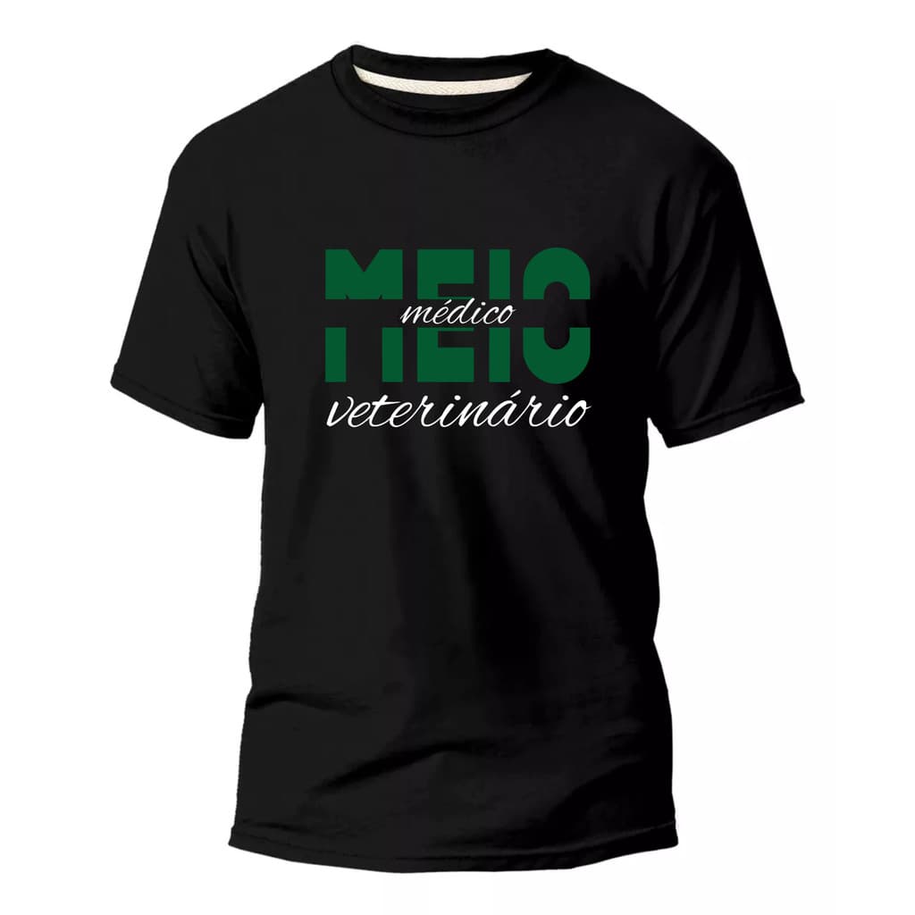 Camiseta Meio Medico Veterinario 100% Algodão