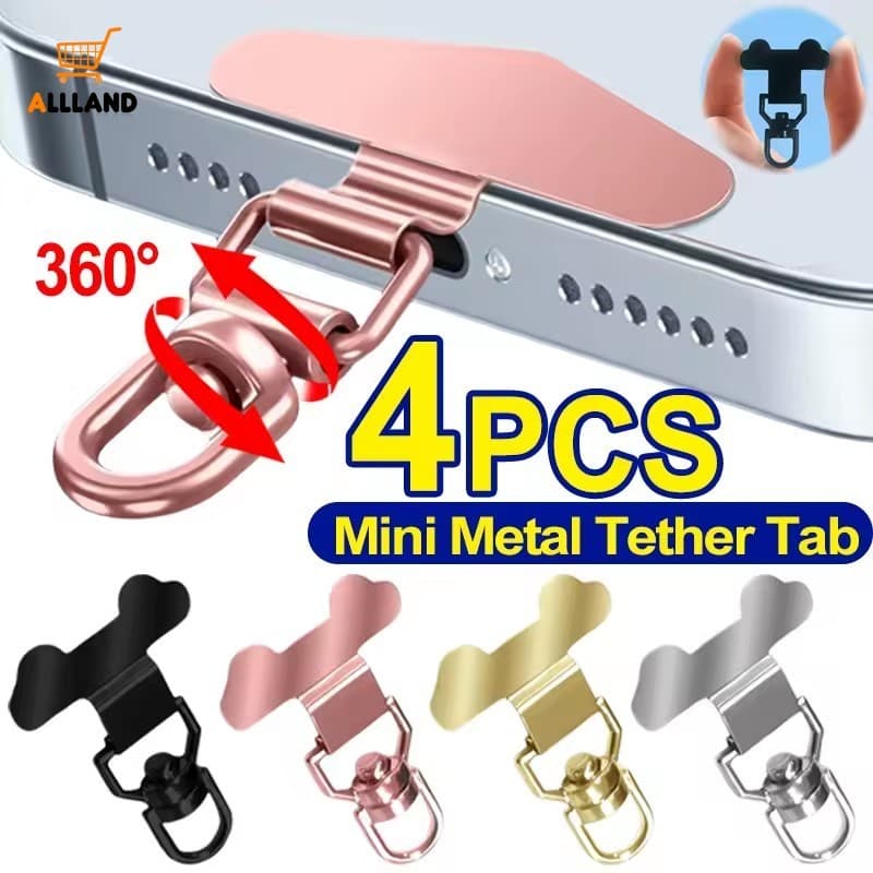 Atualização 360 ° Aba De Amarração De Telefone De Metal De Rotação-Remendo De Peça De Conector De Segurança-Clipe De Jun