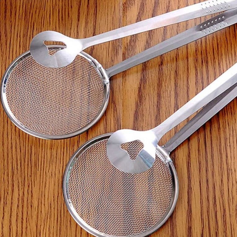 Escumadeira para pegador fritura de pastel carne alta qualidade Inox 29 cm -Transforme sua rotina com um produto