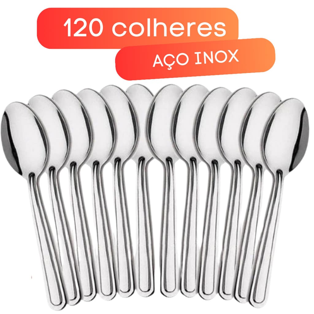 Jogo Talher 120 Colher de Inox de Mesa Sopa Jogo de Talheres para Restaurante