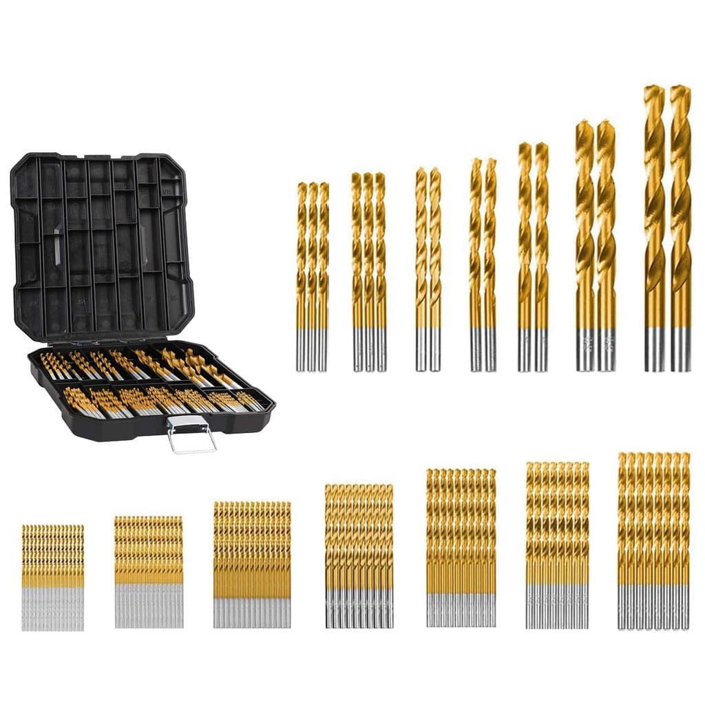 Conjunto de brocas de 99 peças, conjunto de brocas de aço de alta velocidade, adequado para madeira, plástico