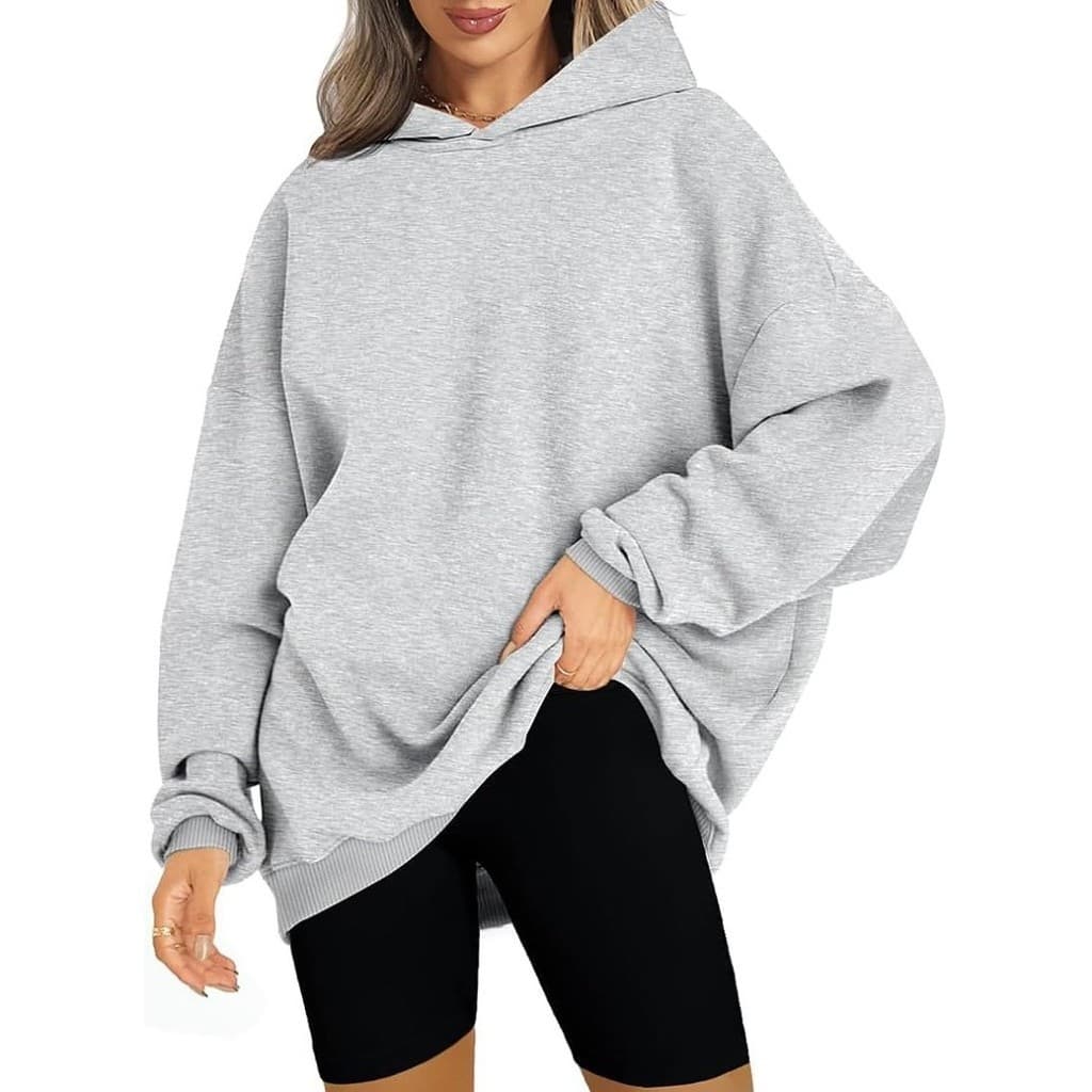 Blusa Moletom Feminino Sem Estampa Com Capuz E Bolsos Flanelados