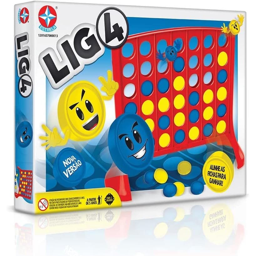Jogo Lig 4 - Estrela - Tabuleiro para crianças com mais de 5 anos - Jogo de Estratégia e Lógica-