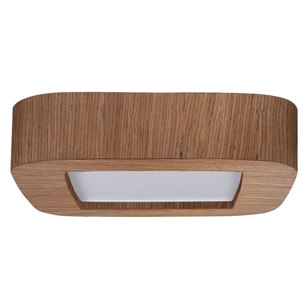 Plafon Madeira Led Arredondado Led 24W Bivolt Imbuia Luminária Sala de Jantar Quarto Decorativa