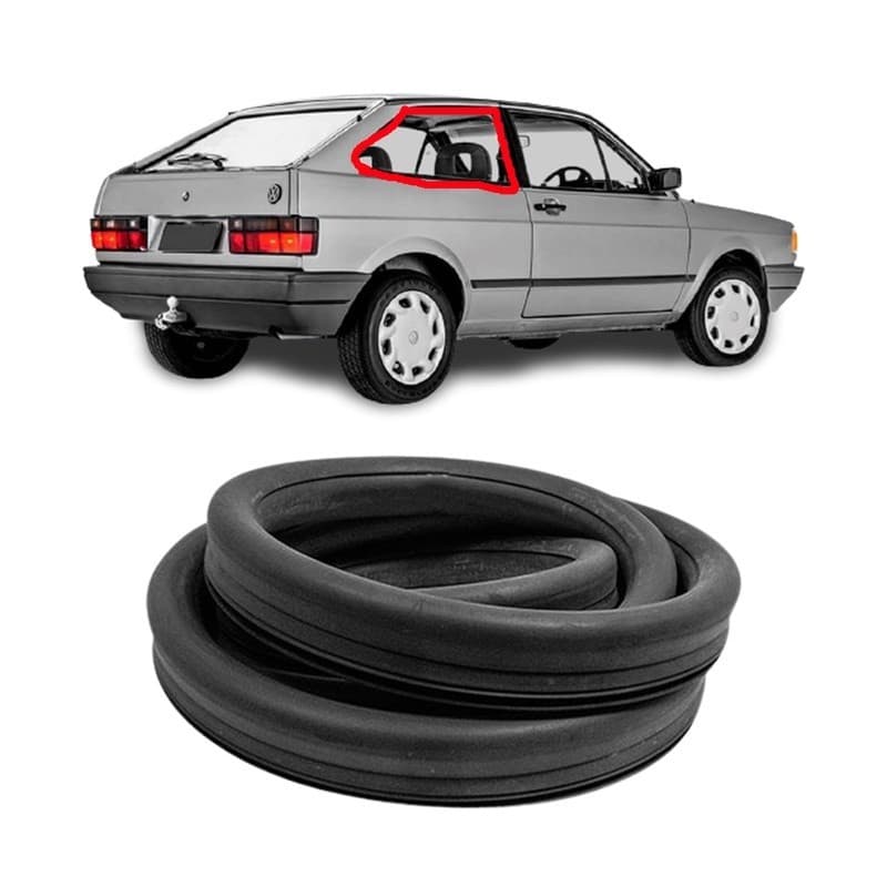 Borracha Vidro Janela Lateral Fixo Gol G1 Quadrado 1980 a 1995 Sem Encaixe Para Friso