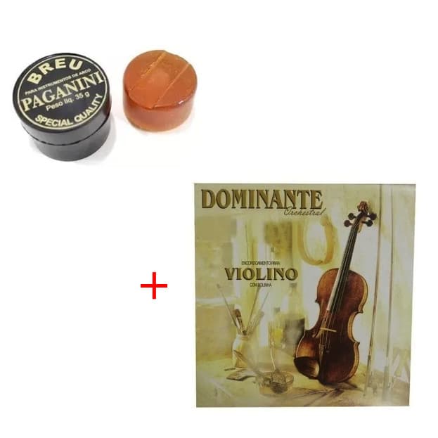 BREU PAGANINI CLARO + ENCORDOAMENTO DOMINANTE 3/4  4/4  - KIT VIOLINO INICIANTE