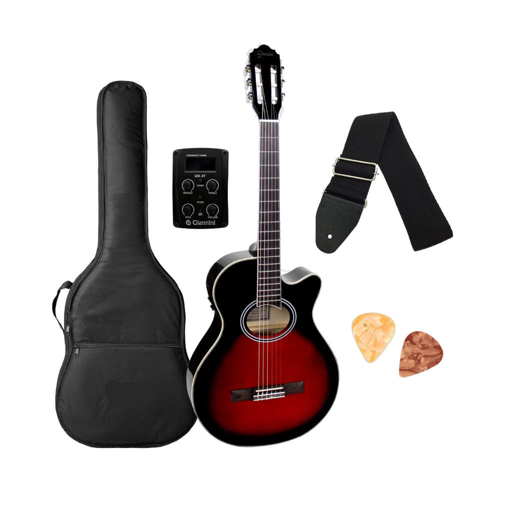 Violão Giannini Eletrico Nylon GNF-1D BRB Cutway Brilhante + acessórios