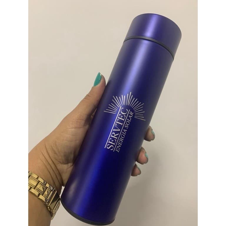 Garrafa Térmica Em Aço Inox Personalizada Led Digital 400ml