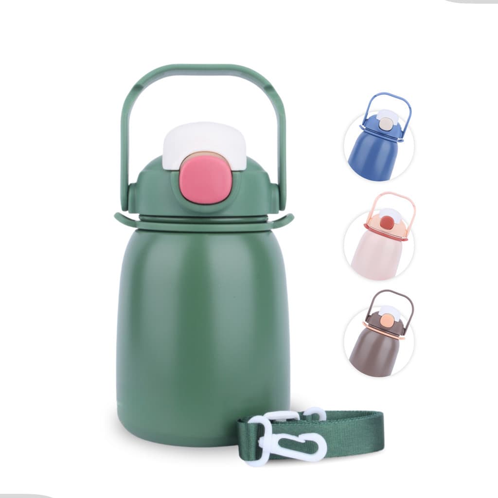 Garrafa Térmica Infantil Escolar 800ml Inox Menino Menina com Alça Escola Passeio NF