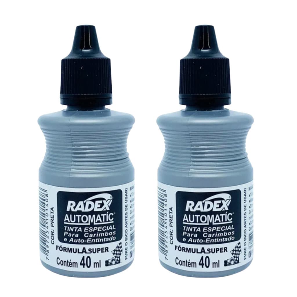 Kit 2 Tinta para Carimbo Automático Automatic Radex Preto