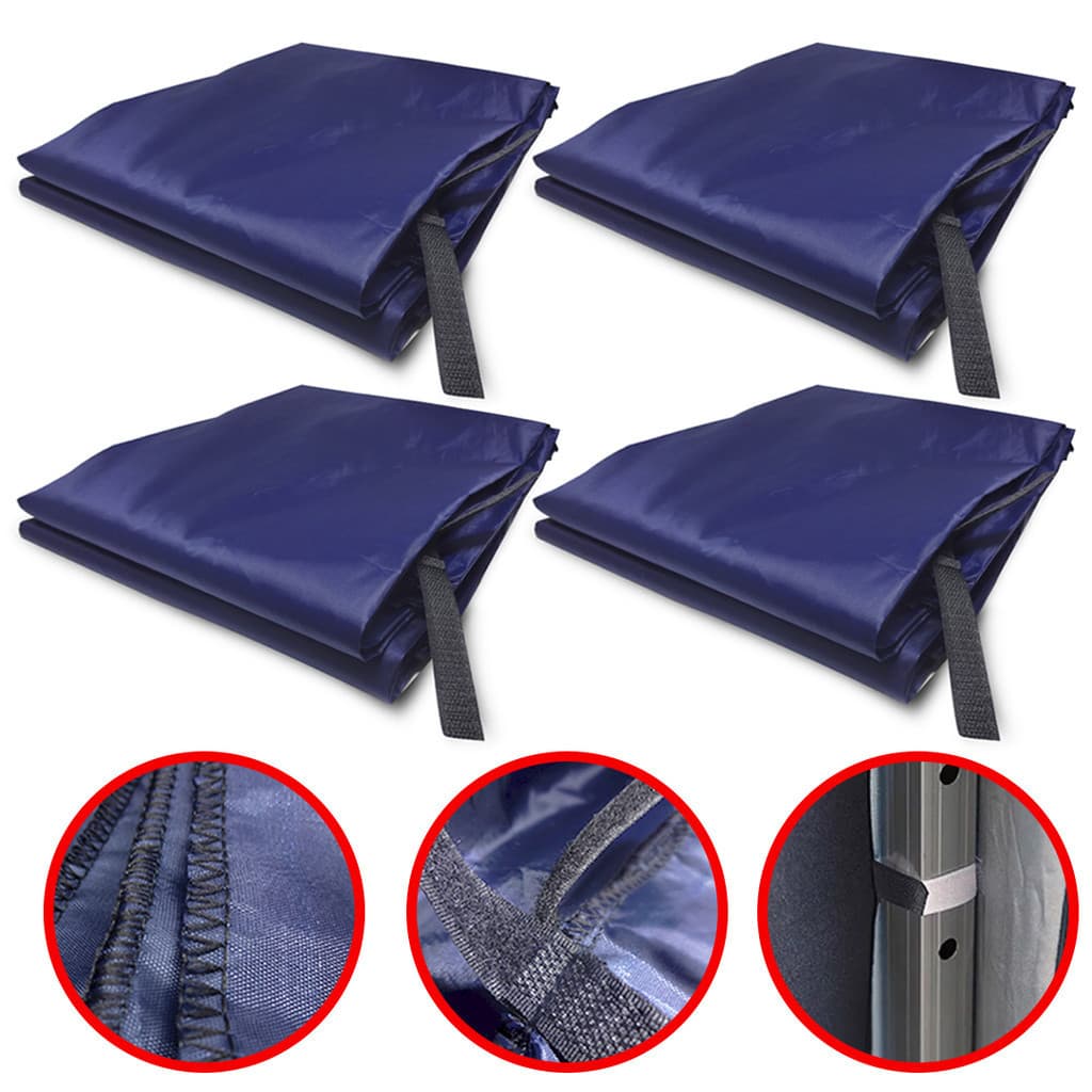 4 Paredes Fechamento Lateral Removível Para Tenda Gazebo 3x3 Azul