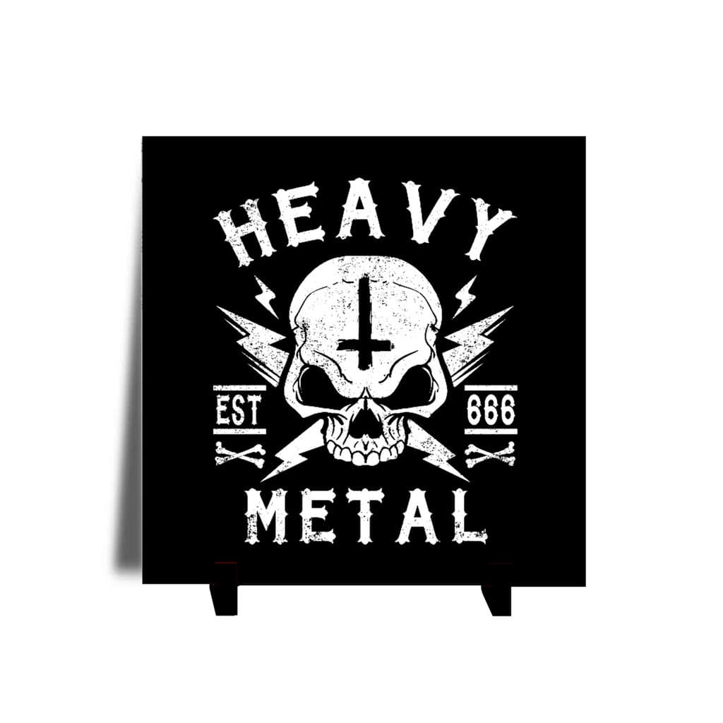 Azulejo Decorativo Rock Pop Geek heavy metal com Suporte
