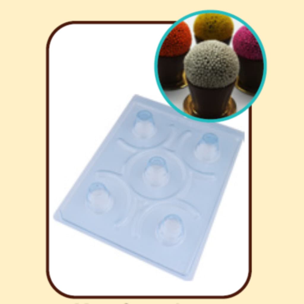 Forma com Silicone 3 partes para Chocolate Mini Copo de Licor - Forma para chocolate - Forma ovo de Páscoa