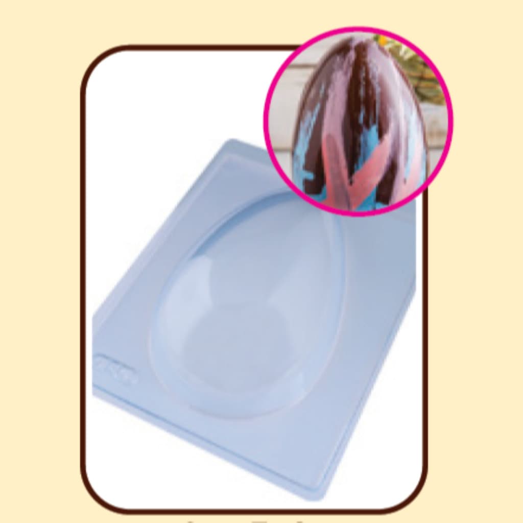 Forma com Silicone 3 partes para Chocolate Ovo de Páscoa 750 gramas  - Forma para chocolate - Forma ovo de Páscoa