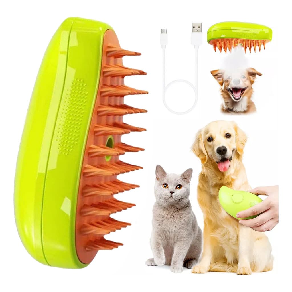 Escova a vapor de depilação 3 em 1 para gatos/cães de estimação Escova 3 em 1 para gatos, escova autolimpante para gatos