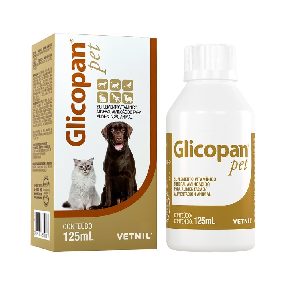 Glicopan Pet 125ml – Suplemento Vitamínico para Cães e Gatos - Original