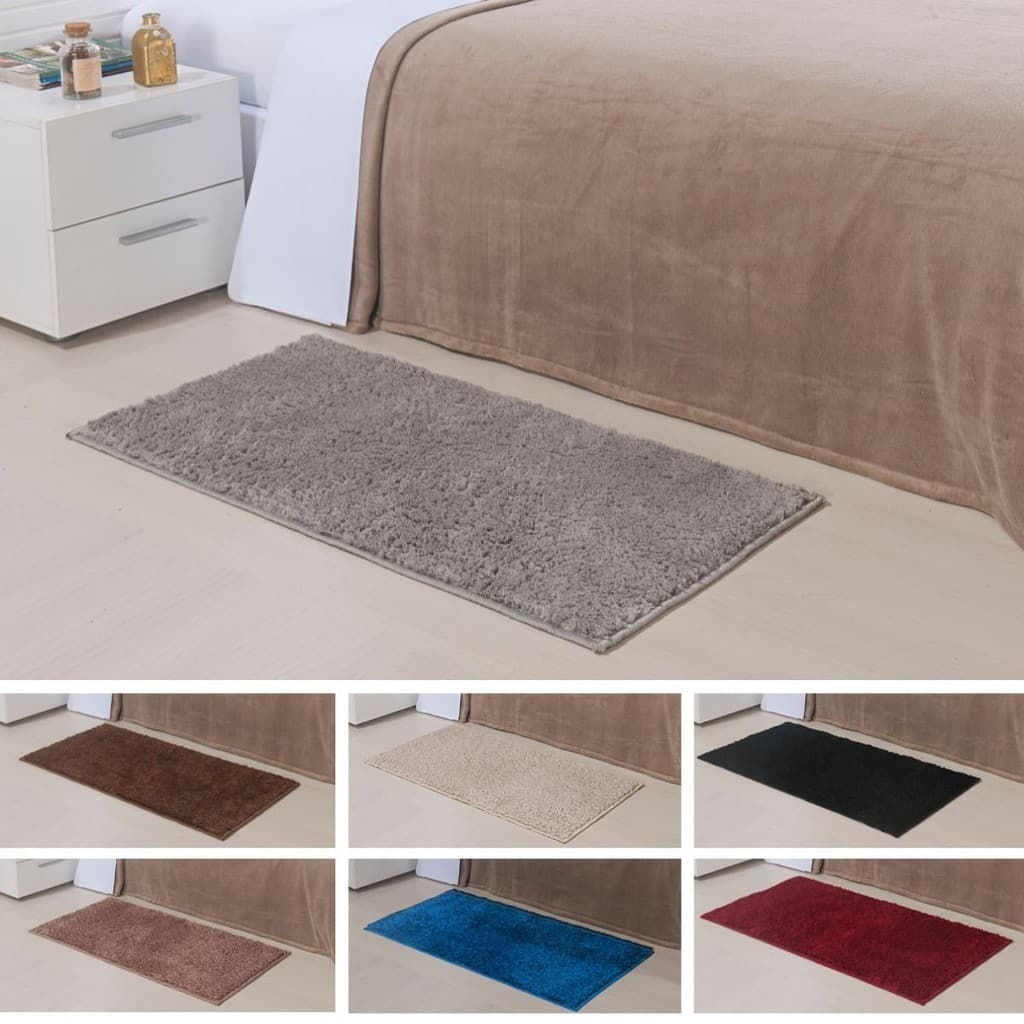 Tapete Passadeira Antiderrapante 66cm x 1,20m Shaggy Felpuda Pelo Baixo Classic Oasis