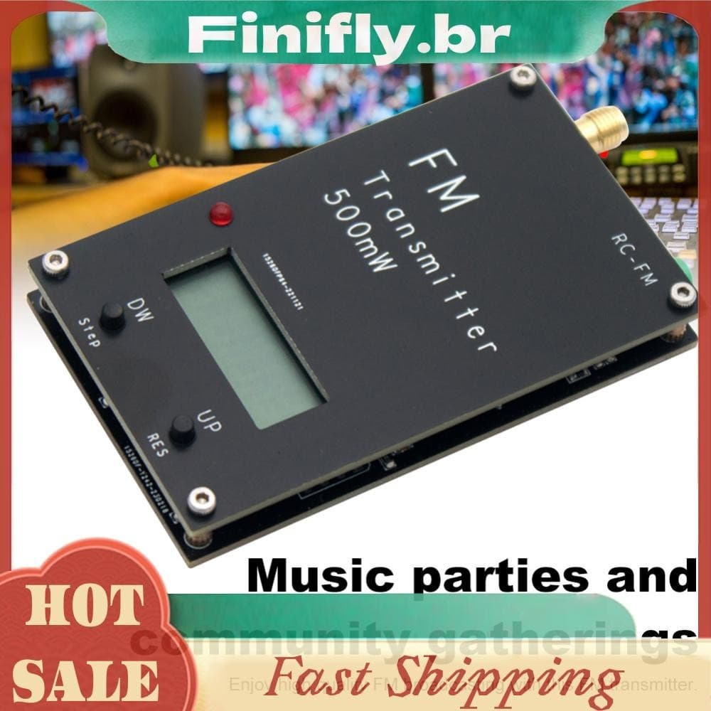 Transmissor FM De 2000M 0.5W Display Digital Stereo 76-108M Para Radiodifusão