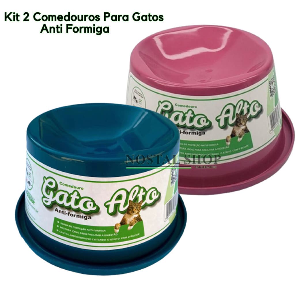 Kit 2 Comedouro de gato elevado Comedouro Anti-formiga Cães gatos coelhos