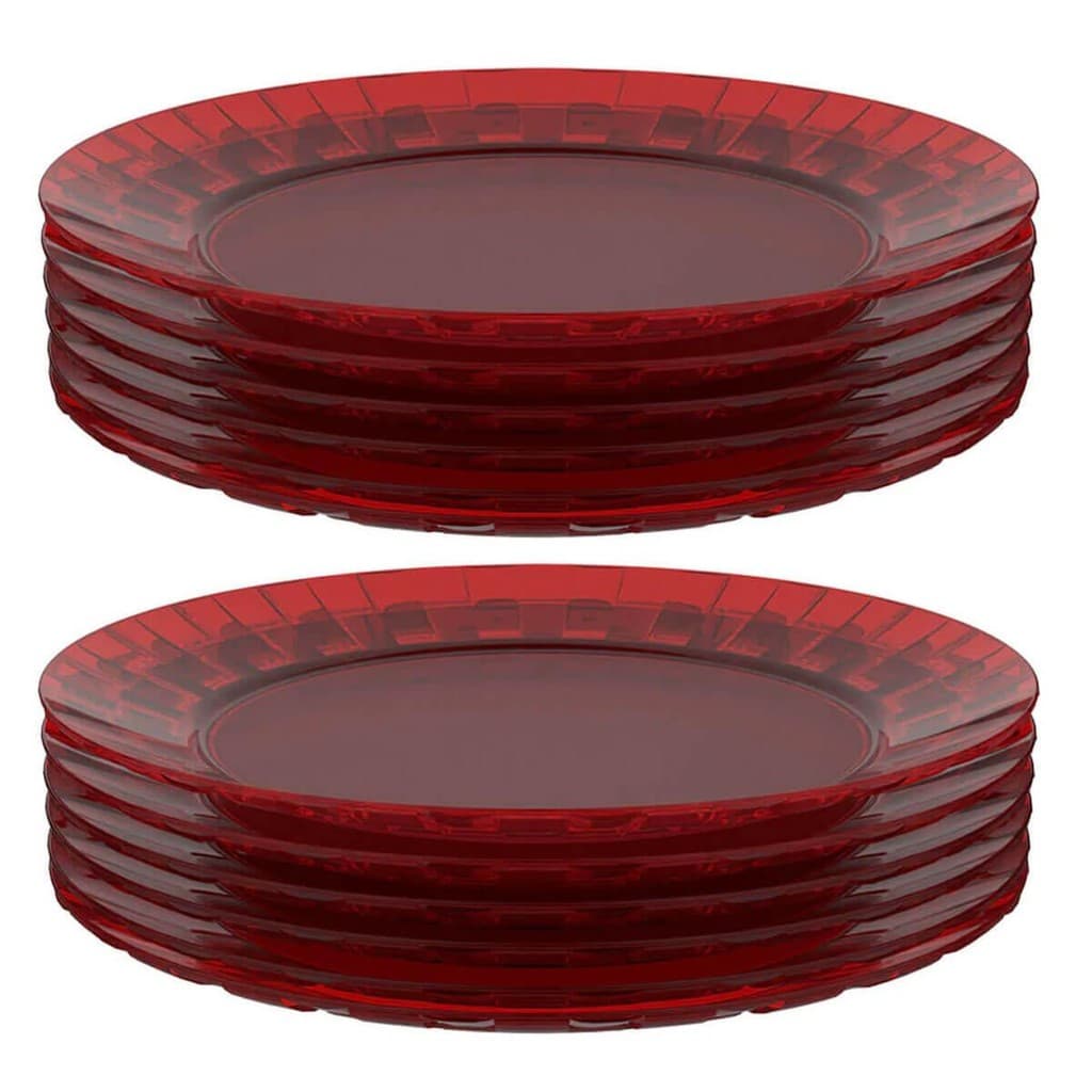 Kit 12 Pratos Vermelhos Grandes 26cm Crippa Servir Mesa Posta Eventos Porções Aperitivos