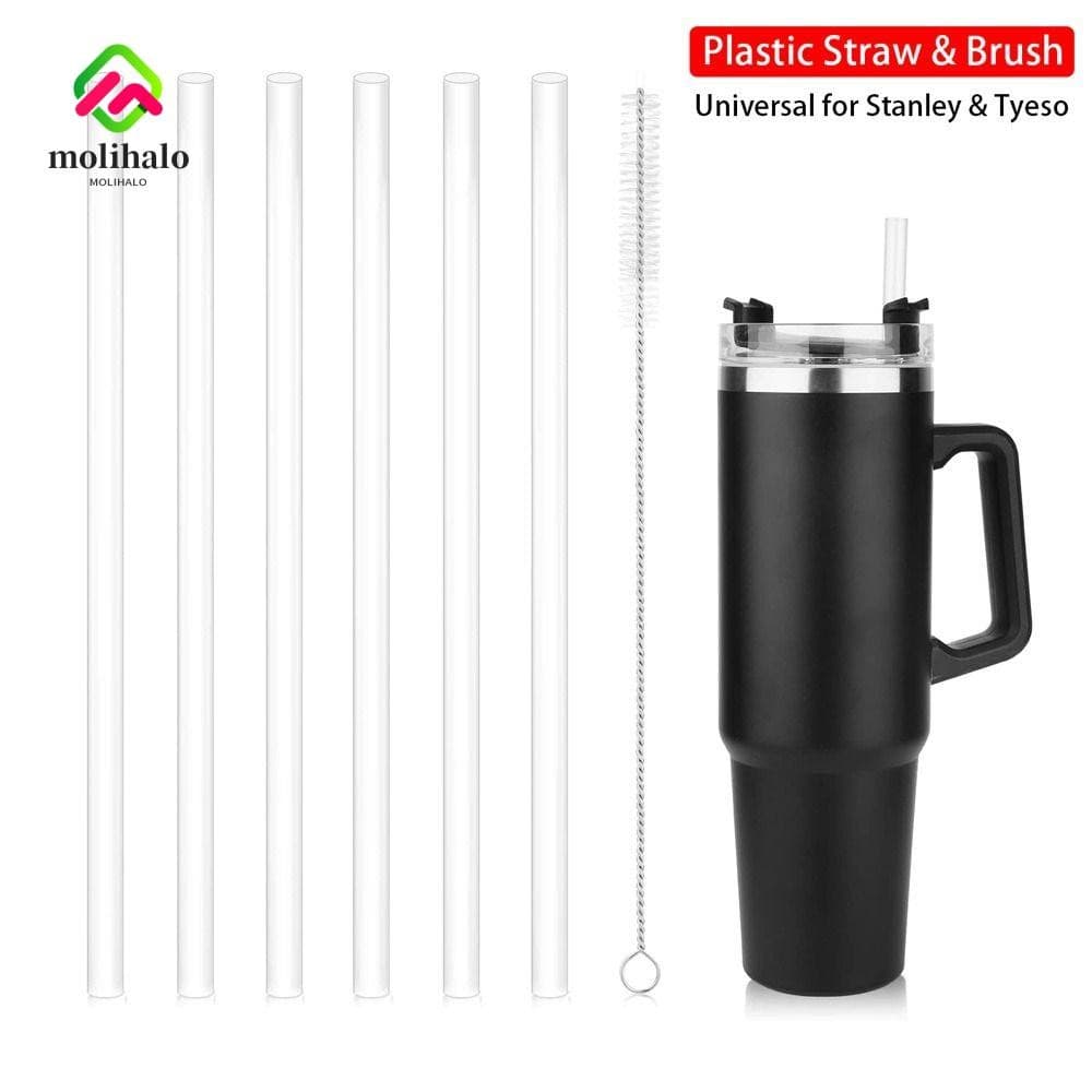 MOLIHALO 1 Conjunto De Canudo De Copo , 9 Mm Com Canudos De Plástico Escova , Substituição Reto Reutilizável Para Beber