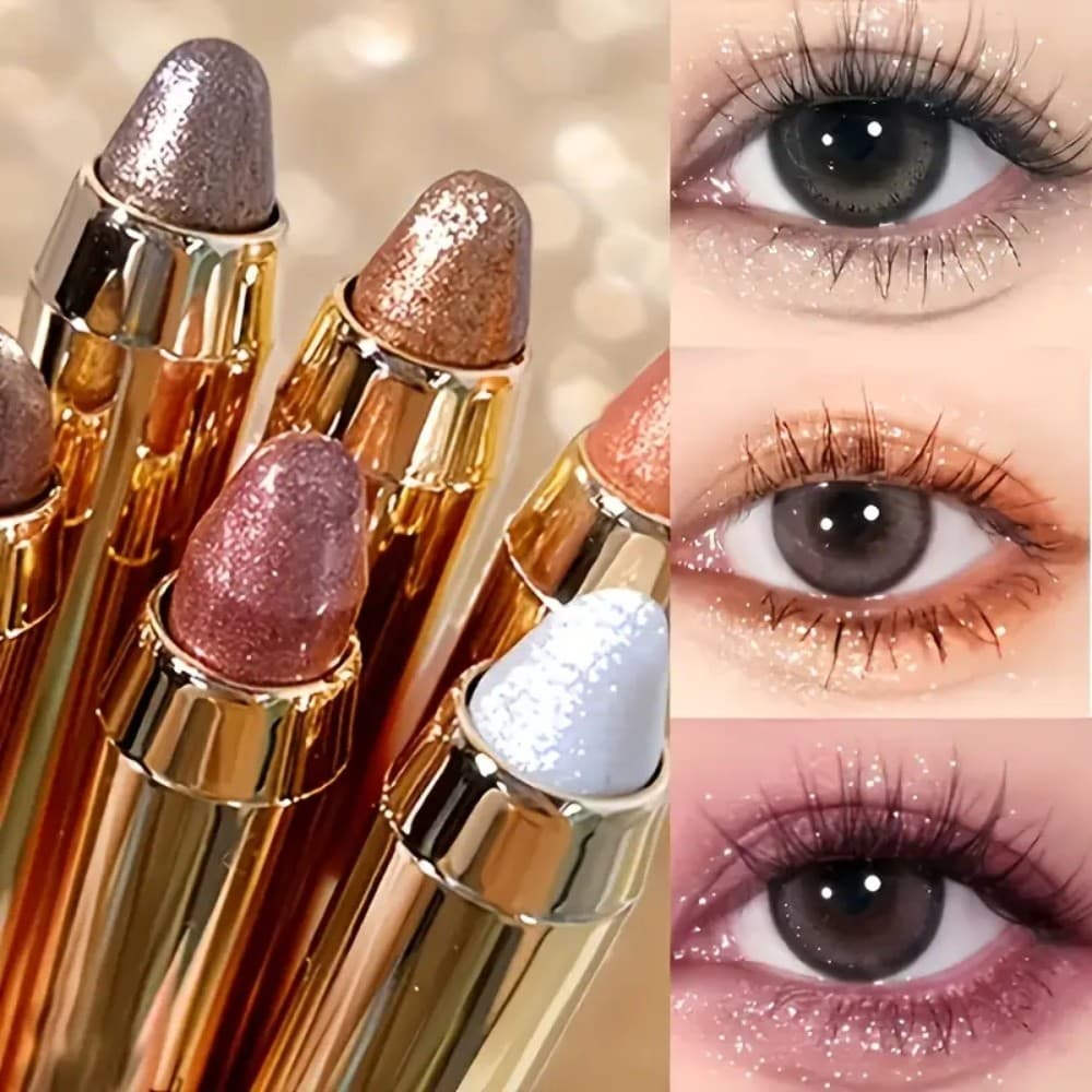 Dupla Extremidade Glitter Sombra De Olho Vara Lápis De Cosméticos À Prova Dwaterproof Água Longa Duração Iluminador Shim