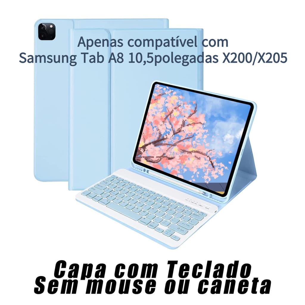 capa para tablet com teclado Samsung Galaxy Tab A8 10,5polegadas X200/X205