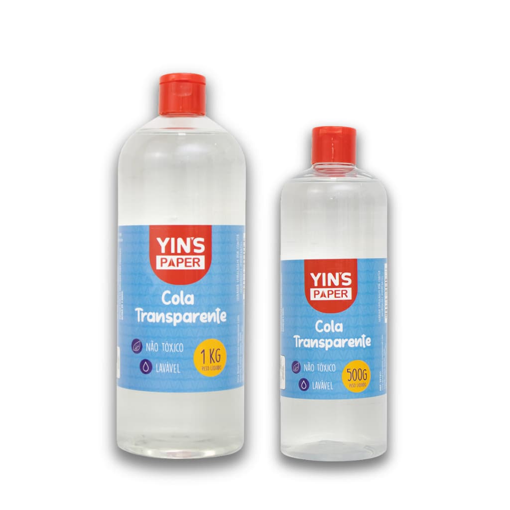 Cola Transparente Escolar Yins Paper 500G 1Kg Fácil Aplicação Sem Manchas Lavável Papel Trabalhos Escolares Slimes