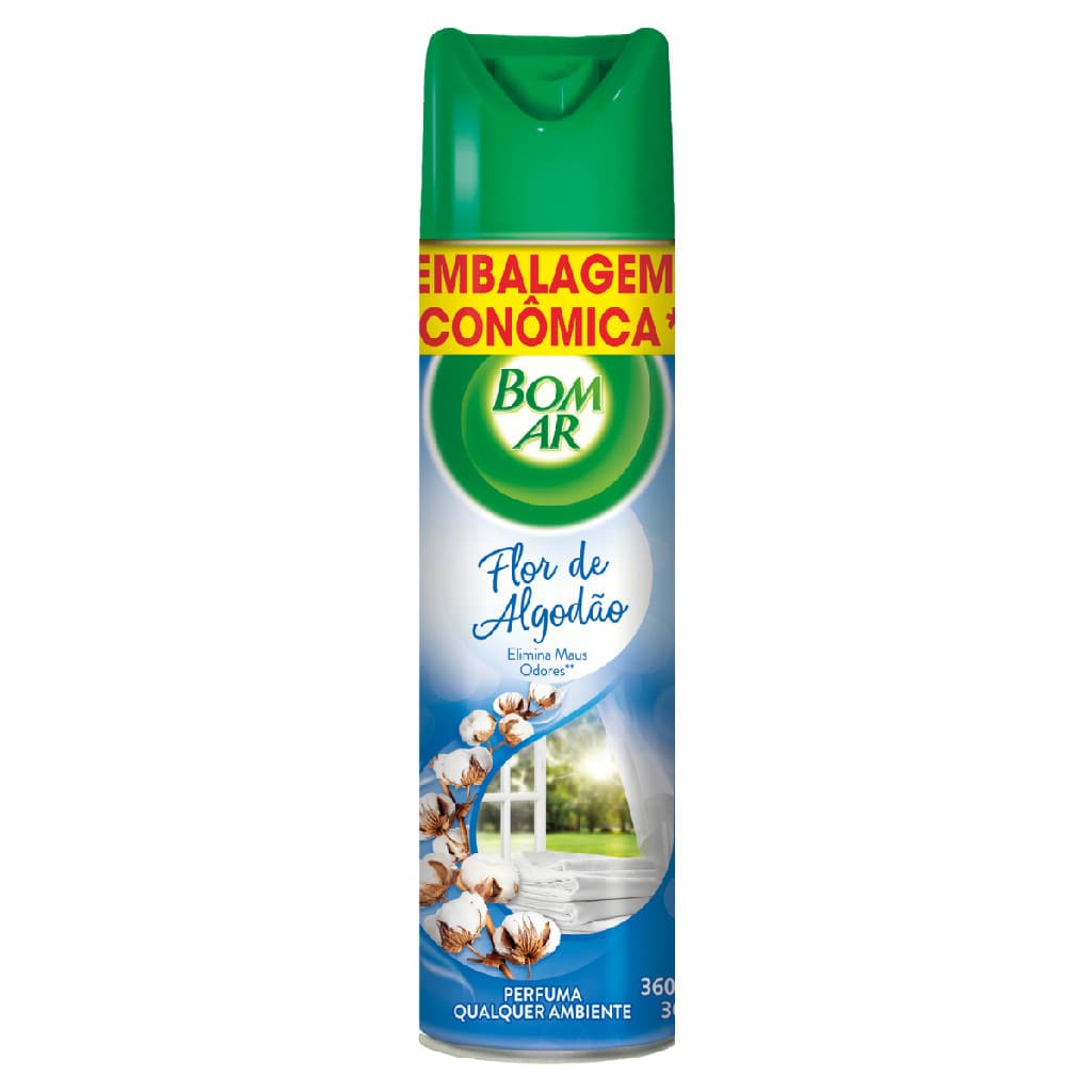 Odorizador de Ambiente Aerossol Flor de Algodão Bom Ar 360ml Frasco