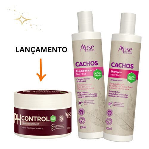 KIT SHAMPOO + CONDICIONADOR CACHOS  E PH CONTROL