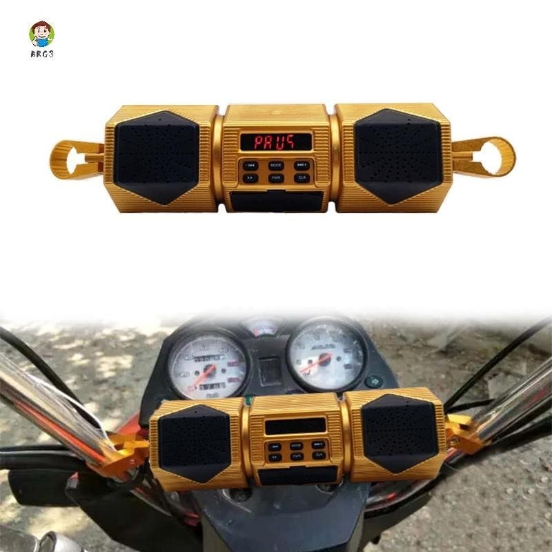 Motocicleta MP3 Player Guid Guidão Alto-Falante Música Bluetooth Rádio FM À Prova D'água Suporte Ajustável Bicicleta Áudio Estéreo 12V