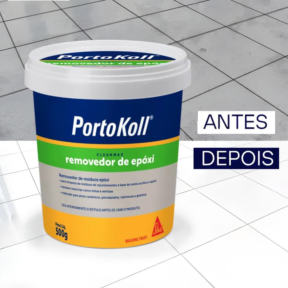 Limpador Removedor De Epóxi Cleanmax Tira Rejunte 500gr Portokoll Removedor Manchas Tinta Verniz