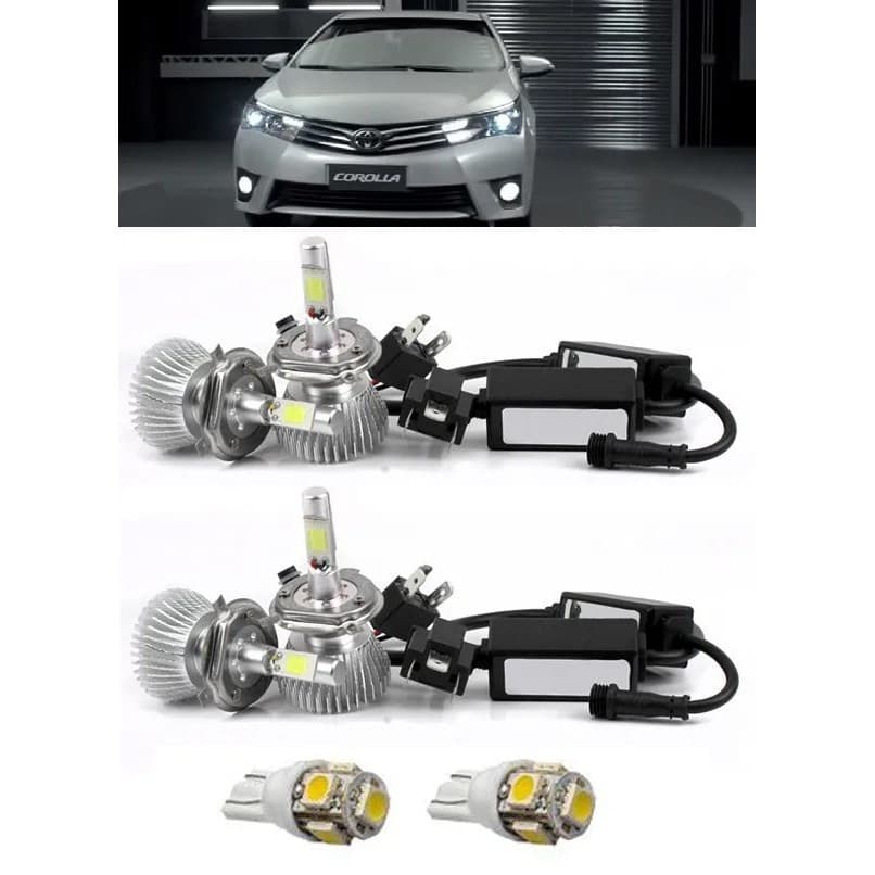 Kit Lâmpada LED Corolla 2015 a 2017 Farol Baixo Farol Milha Lâmpada Pingo Total 6 Lâmpadas