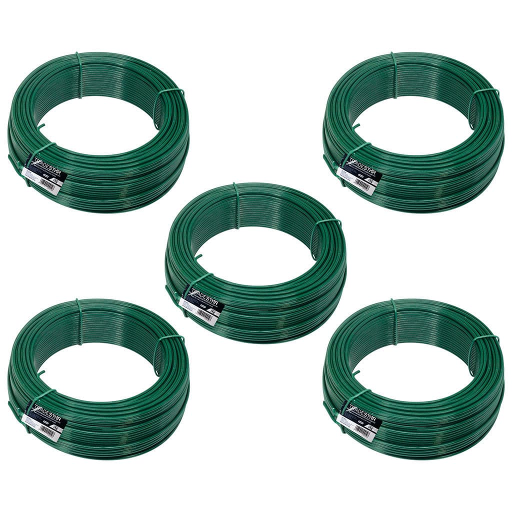 Kit C/ 5 Arame P/ Tela Revestido Pvc 1kg Verde Bwg14 2,11mm