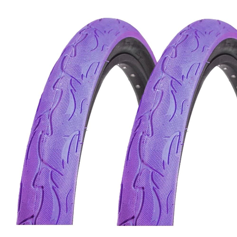 Par Pneu Aro 26 X 2.50 Vee Rubber Flame Vrb287 Roxo Bike