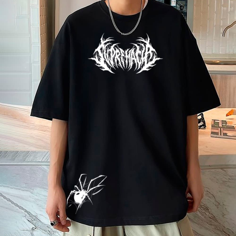 Camisa camiseta básica streetwear "supremacia" Unissex 100% algodão