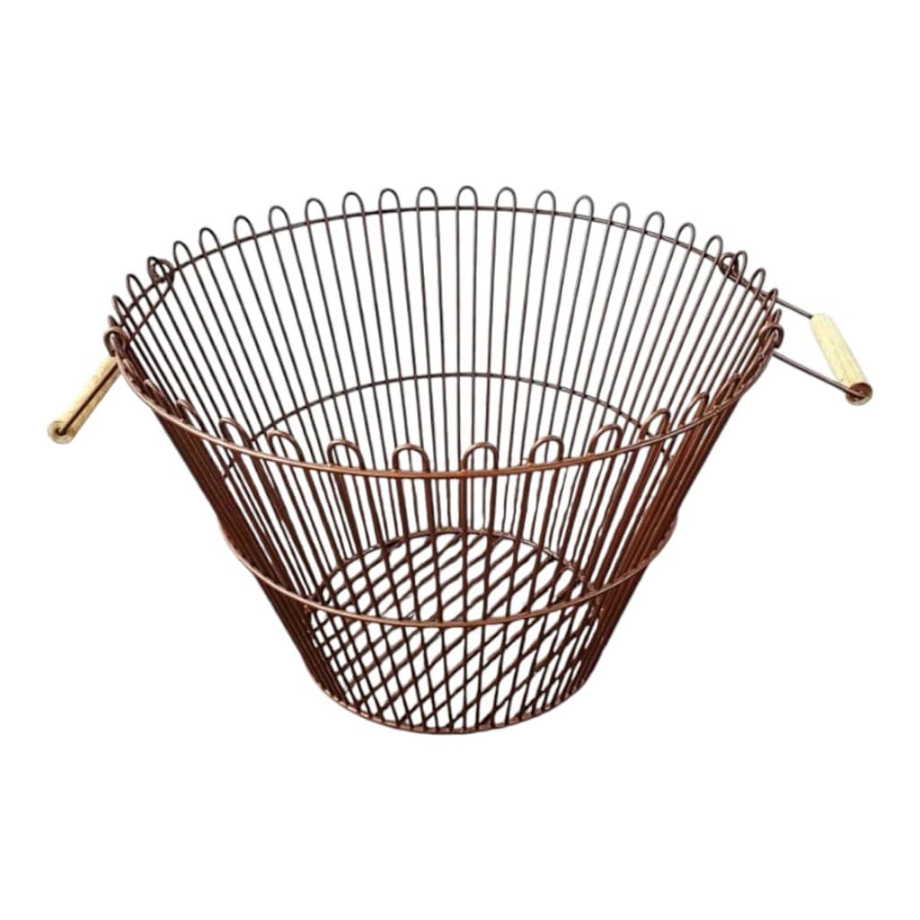Cesto em Metal Cobre Vintage G 45cm