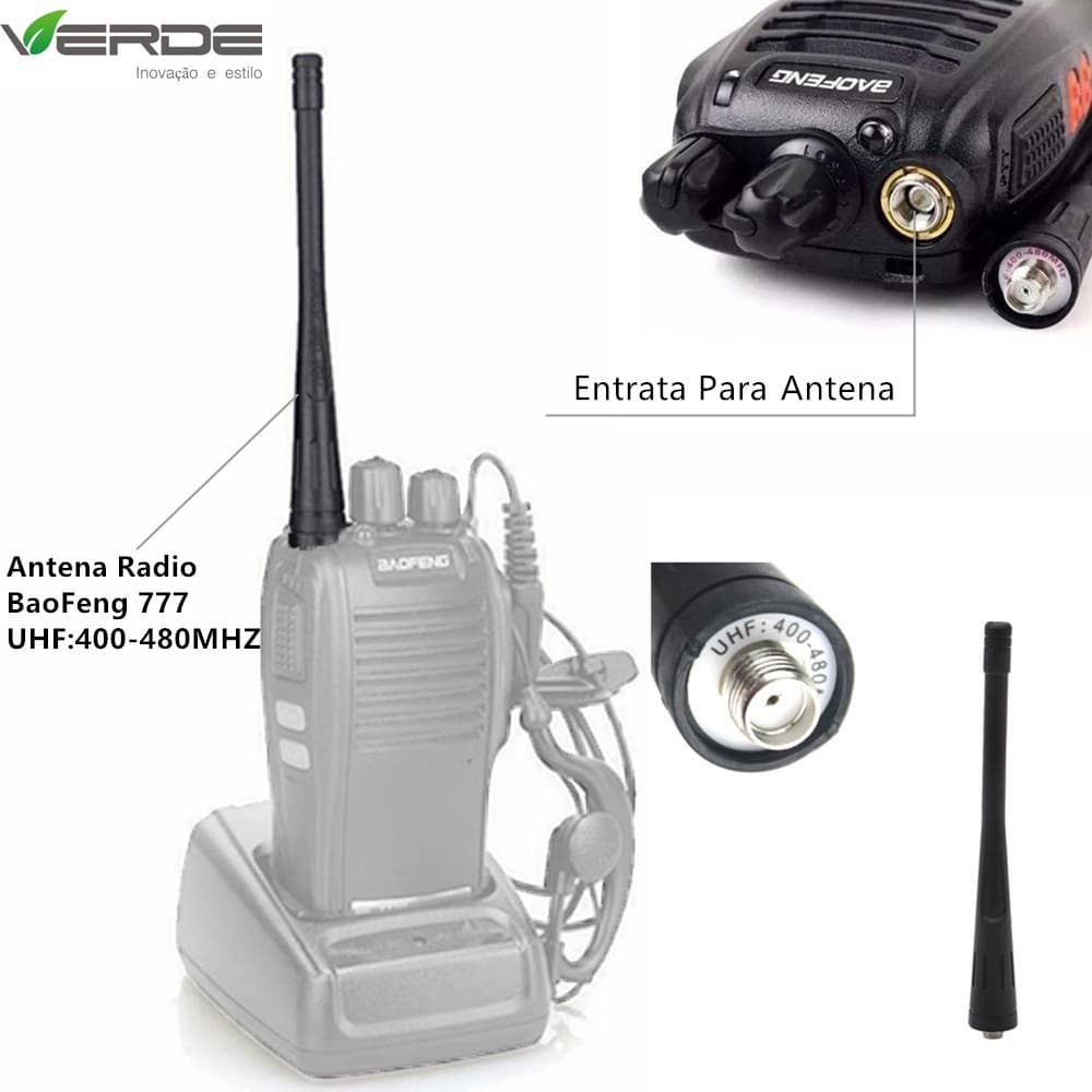 Antena Rádio Baofeng Bf 777s Bf 888s Original Uhf 400 480mhz