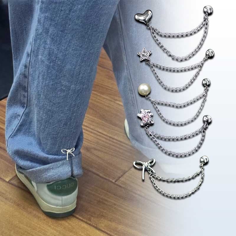 Calças Anti-Piso Estilo Arco Fivela Magnética Para Masculinas E Femininas Pernas Clipes Fixos Artefato De Encurtamento L