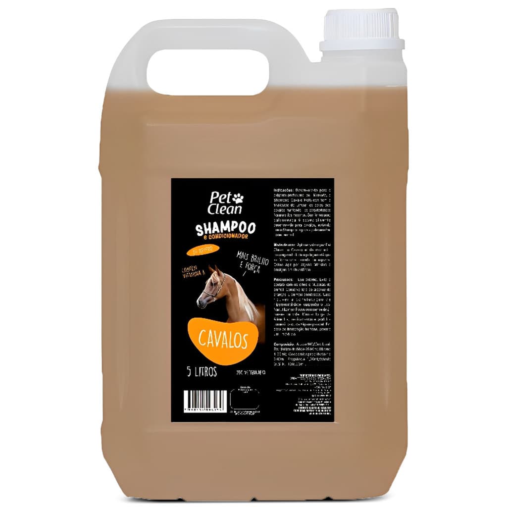 Shampoo E Condicionador Para Cavalos Pet Clean Galão De 5L