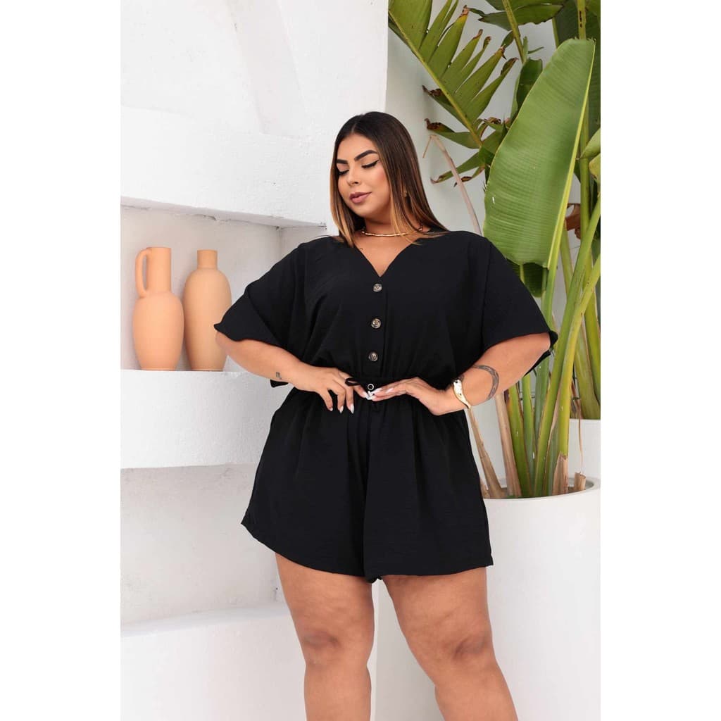 Macaquinho Plus Size feminino macacão Moda Verão TAMANHO UNICO