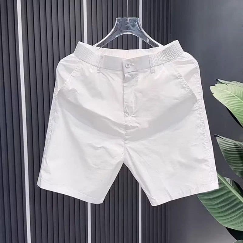 Shorts Curtos Masculinos Com Botão Semi-Elástico Simples De Negócios