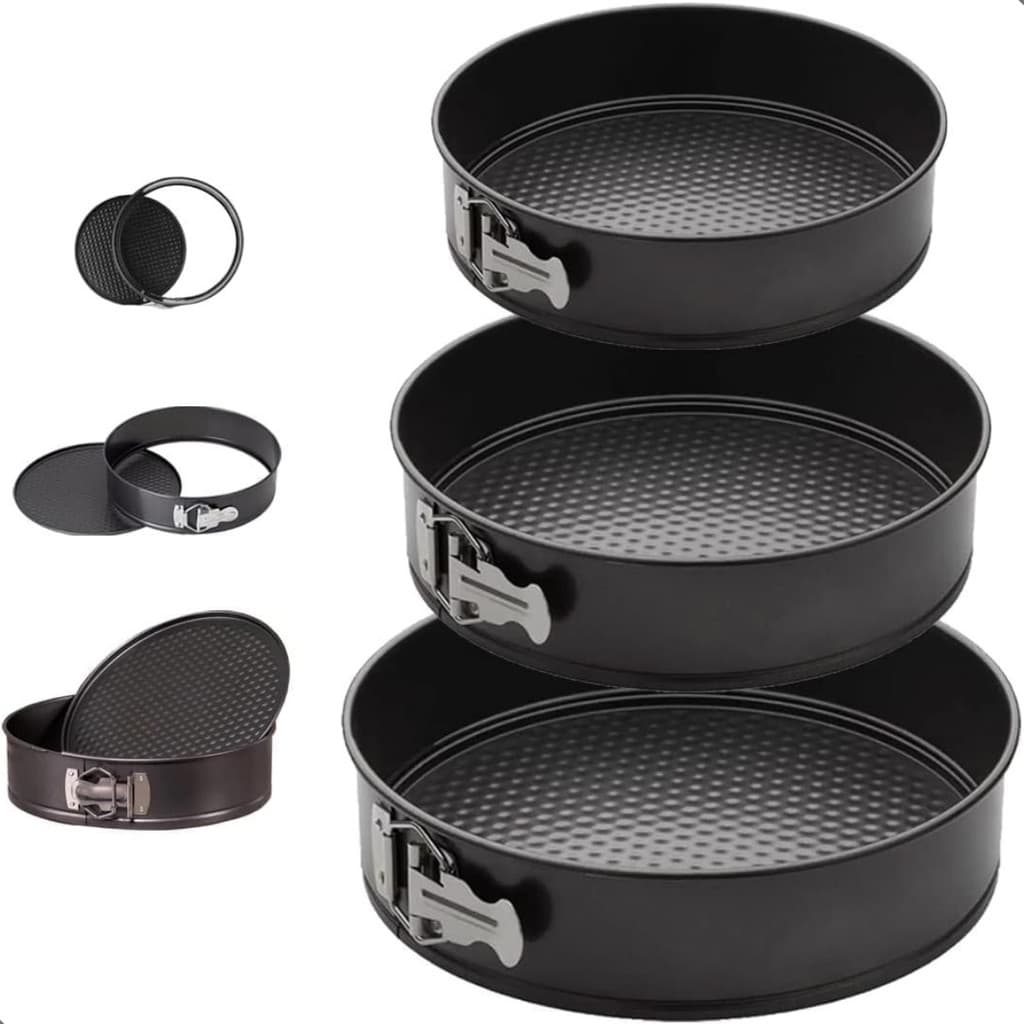 Kit 3 Formas Para Bolo Torta C/ Fundo Removível Antiaderente
