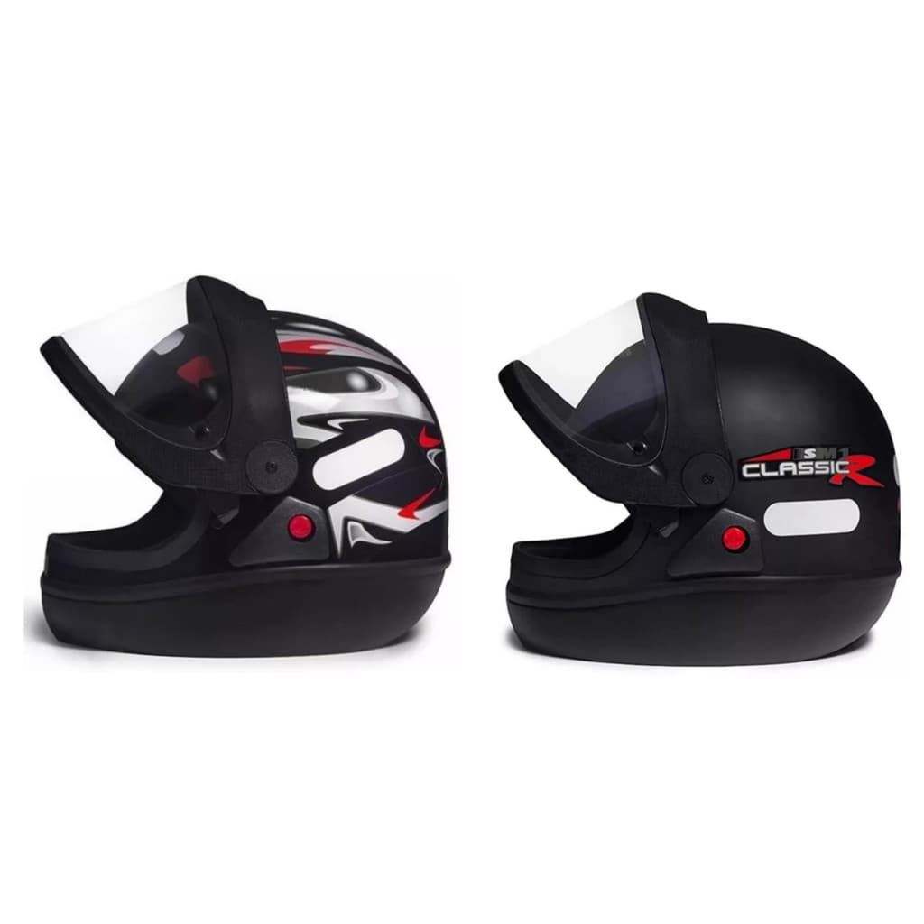 Capacete Moto San Marino Preto Brilhante E Preto Fosco