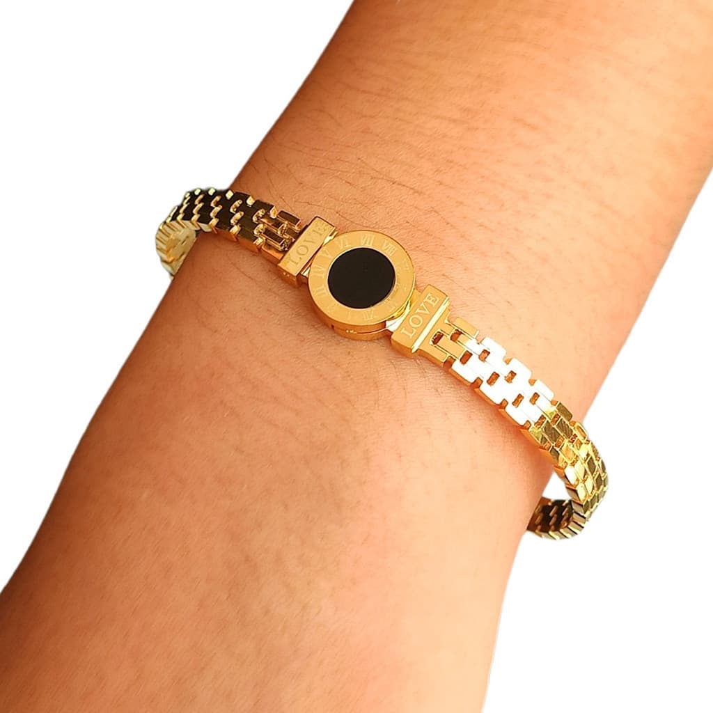 Bracelete Feminino Love Presente Banhado A Ouro 18k Lindo