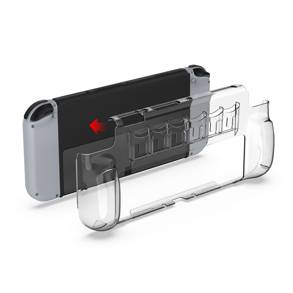 Case Acrílica Ergonômico Transparente Proteção 6 slots jogos Compatível com Nintendo Switch Oled
