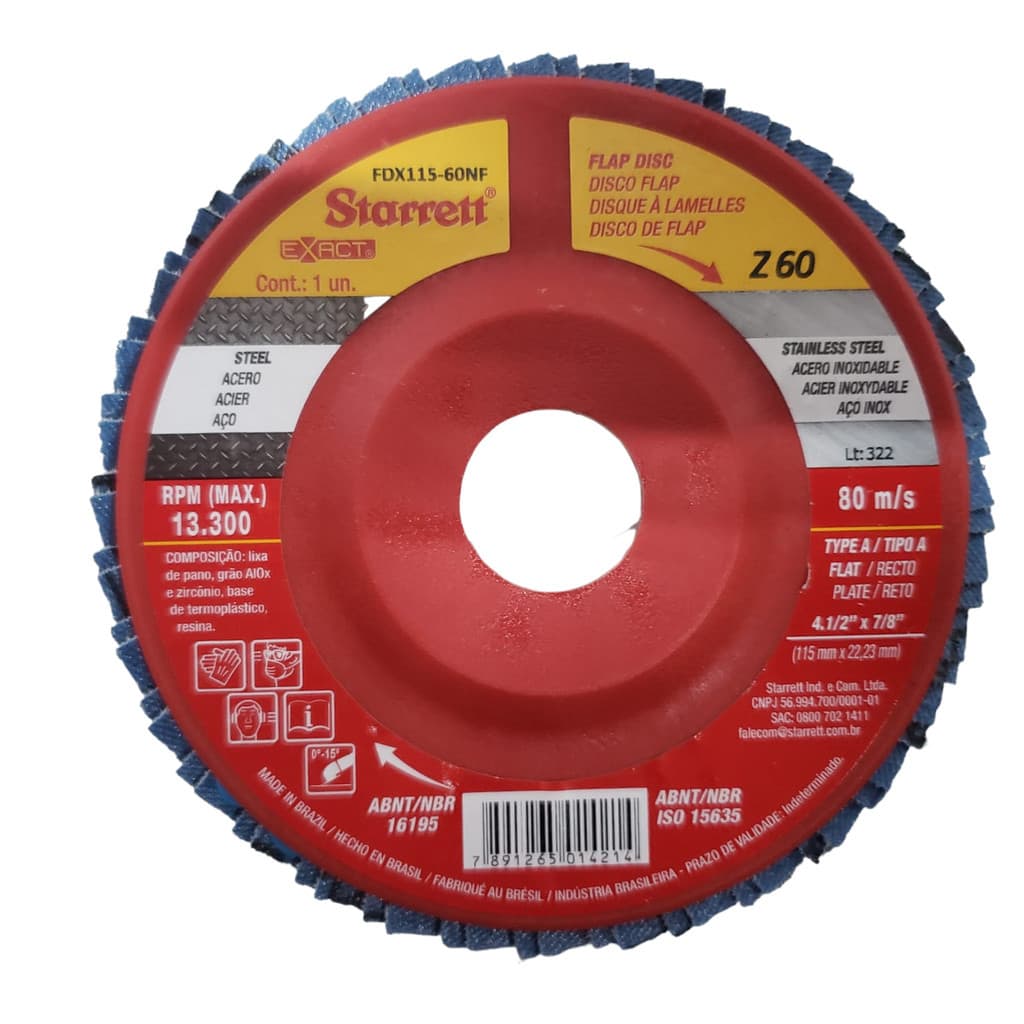 DISCO FLAP MOD. EXACT/NYLON RETO TIPO A - 115X22,23MM G.60