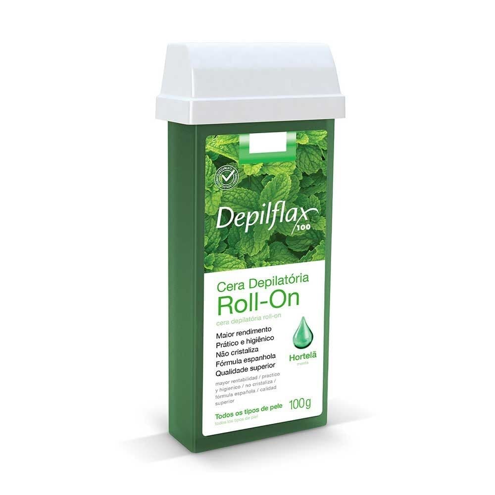 Kit 12 Refil Ceras Depilação Hortelã Refil Roll On Depilatória Depilflax 100g