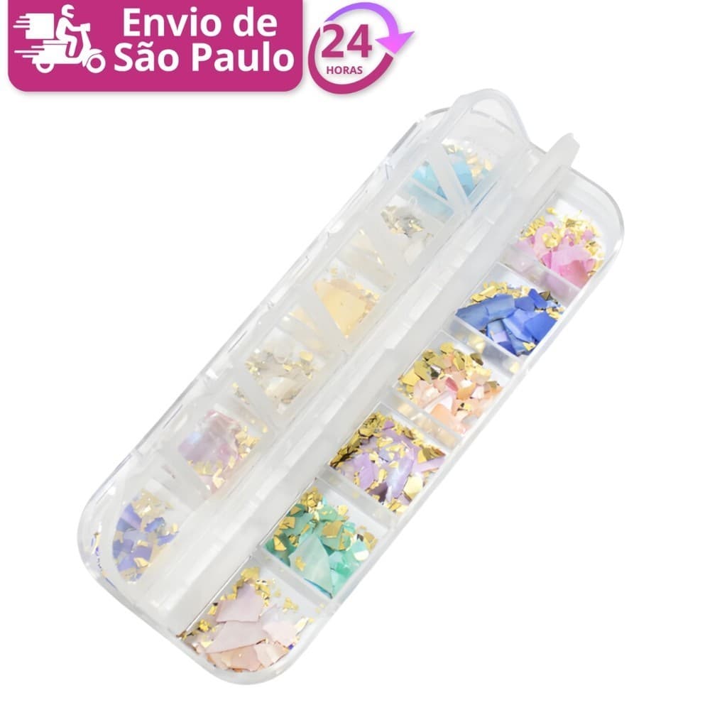 12 Madre Peróla Concha Nácar Hojuelas Decoração Unha Acrigel